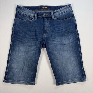 DU/ER L2X Slim Fit Jorts Men's 33x13 Blue Stretch Great Fade Jean Shorts Denim